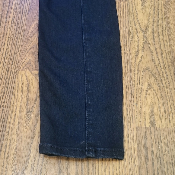 7 For All Mankind Women’s Size 25 Dark Jeans with Faux Leather Straps USA A1 - Picture 9 of 13